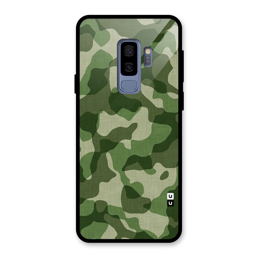 Camouflage Pattern Art Glass Back Case for Galaxy S9 Plus
