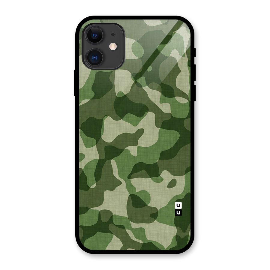 Camouflage Pattern Art Glass Back Case for iPhone 11