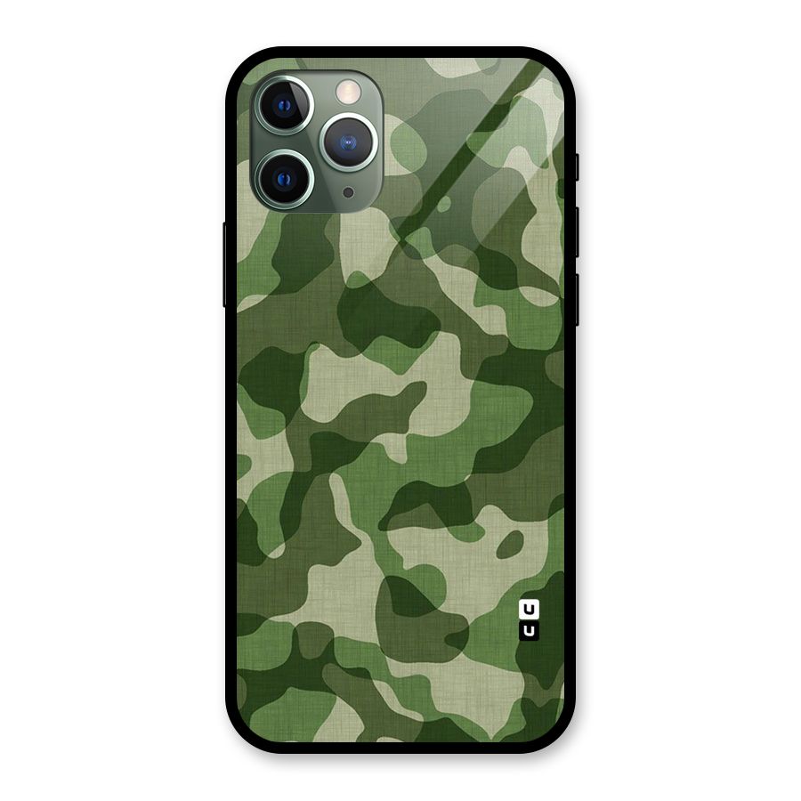 Camouflage Pattern Art Glass Back Case for iPhone 11 Pro