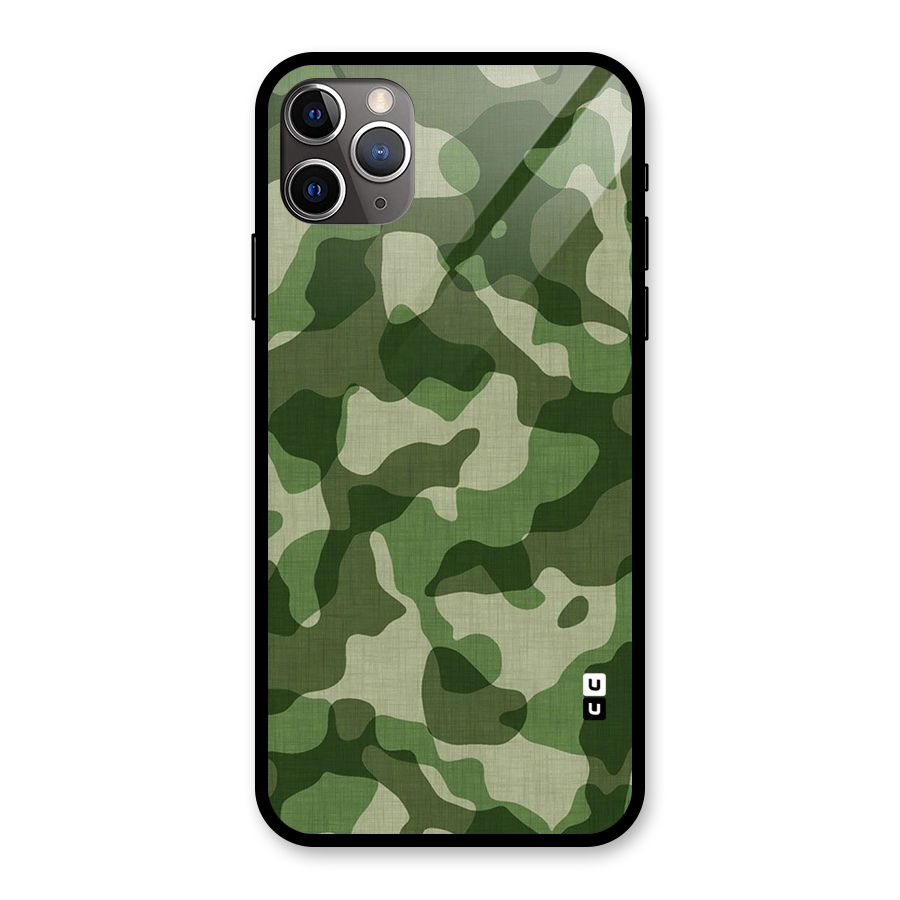 Camouflage Pattern Art Glass Back Case for iPhone 11 Pro Max
