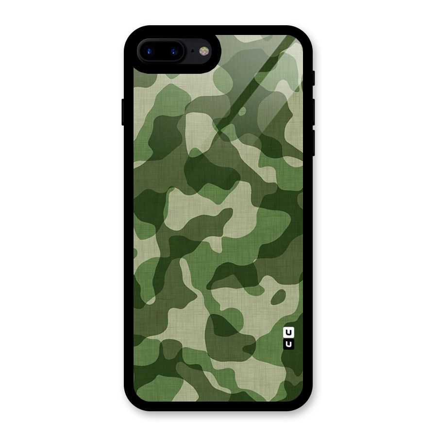 Camouflage Pattern Art Glass Back Case for iPhone 7 Plus