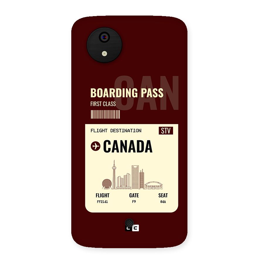 Canada Boarding Pass Back Case for Canvas A1  AQ4501