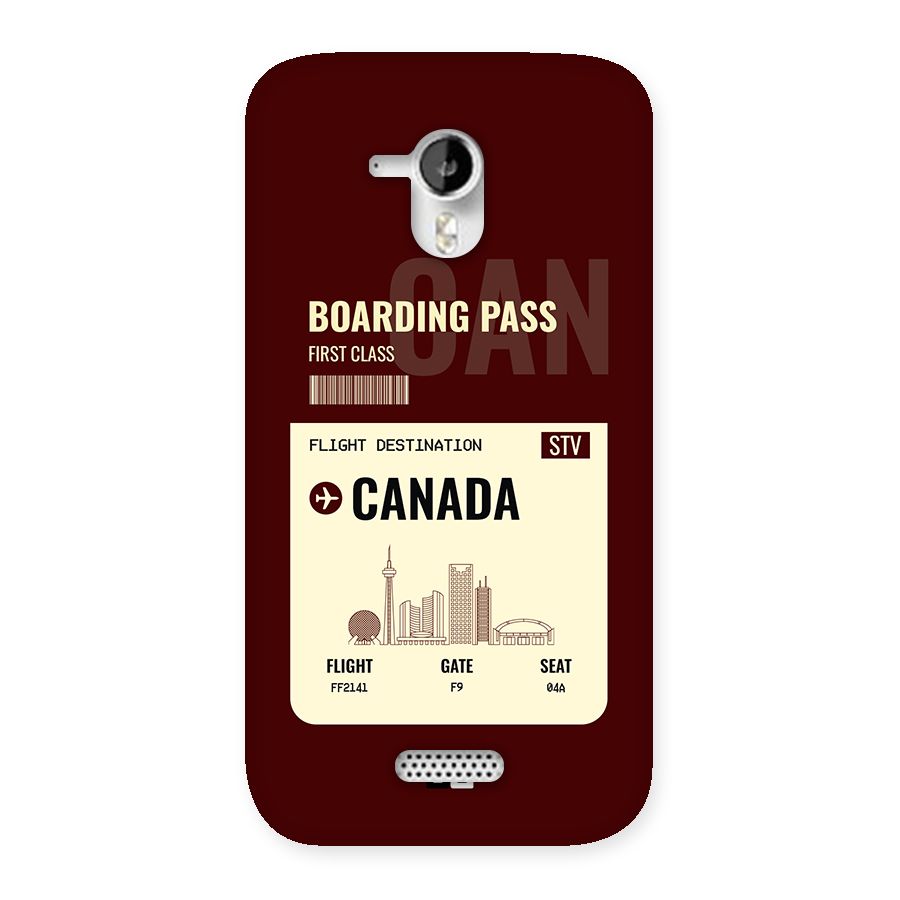 Canada Boarding Pass Back Case for Canvas HD A116