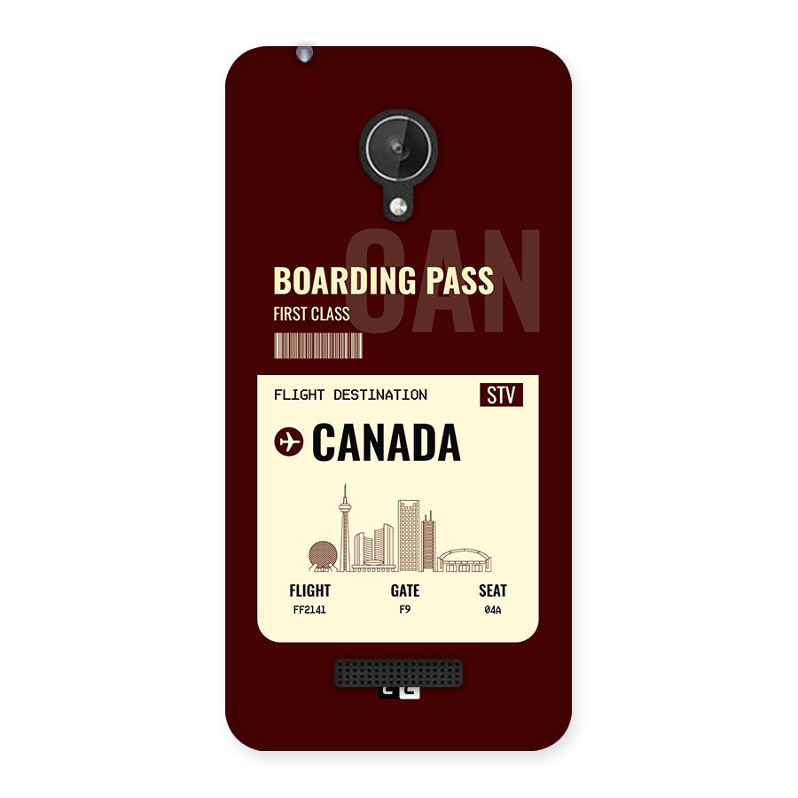 Canada Boarding Pass Back Case for Canvas Spark Q380