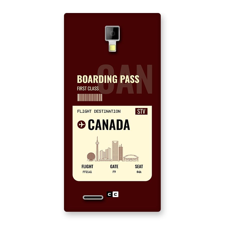 Canada Boarding Pass Back Case for Canvas Xpress A99