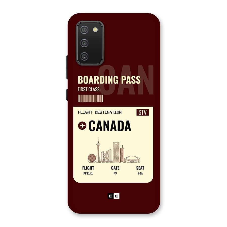 Canada Boarding Pass Back Case for Galaxy F02s