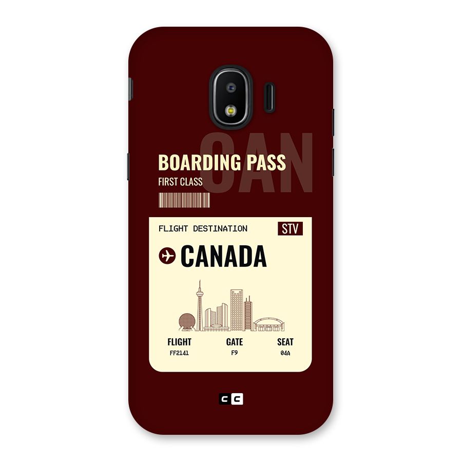 Canada Boarding Pass Back Case for Galaxy J2 Pro 2018