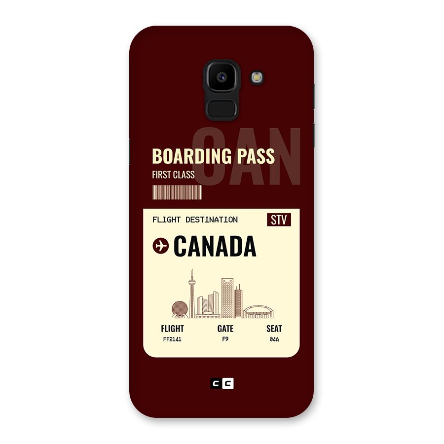 Canada Boarding Pass Back Case for Galaxy J6