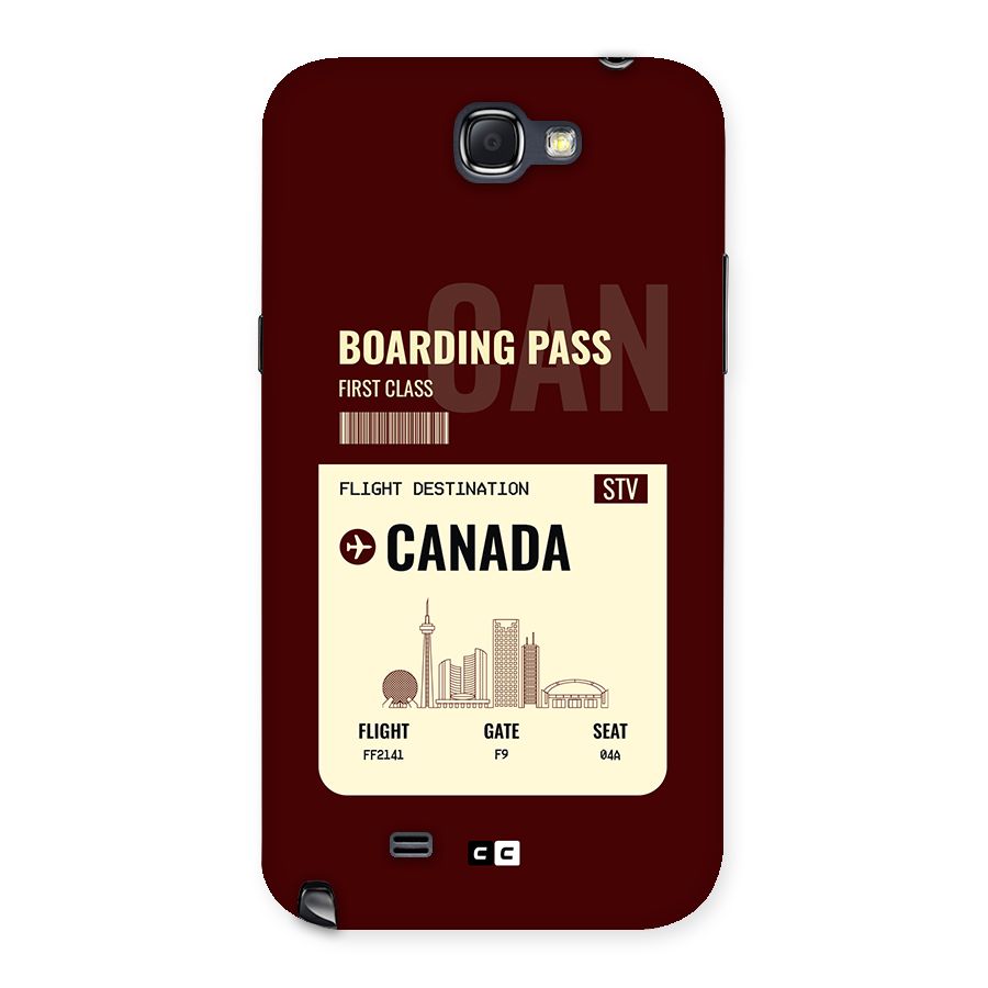 Canada Boarding Pass Back Case for Galaxy Note 2