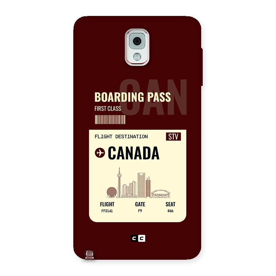 Canada Boarding Pass Back Case for Galaxy Note 3