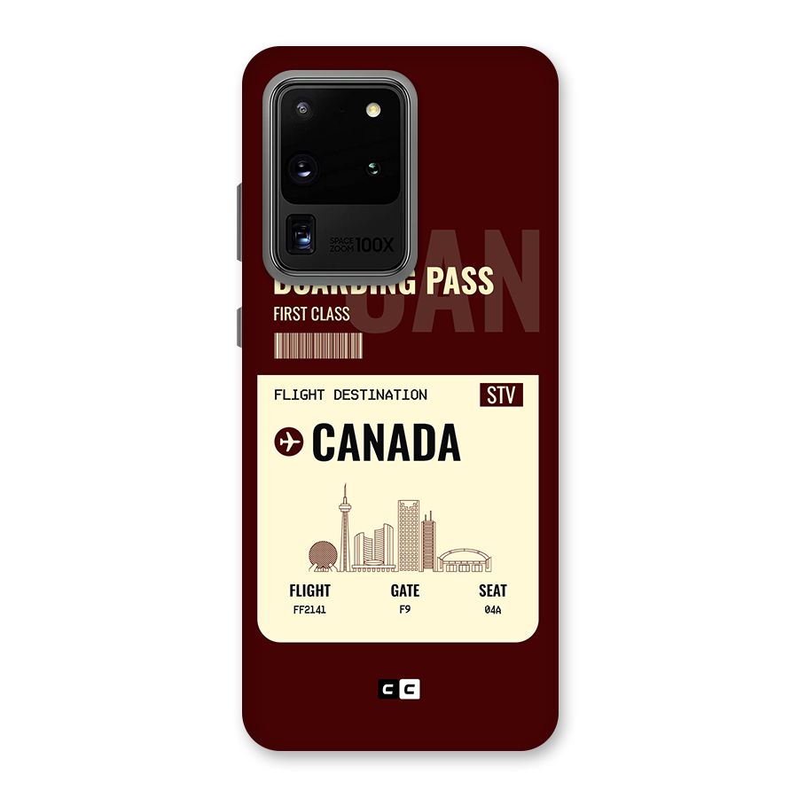 Canada Boarding Pass Back Case for Galaxy S20 Ultra