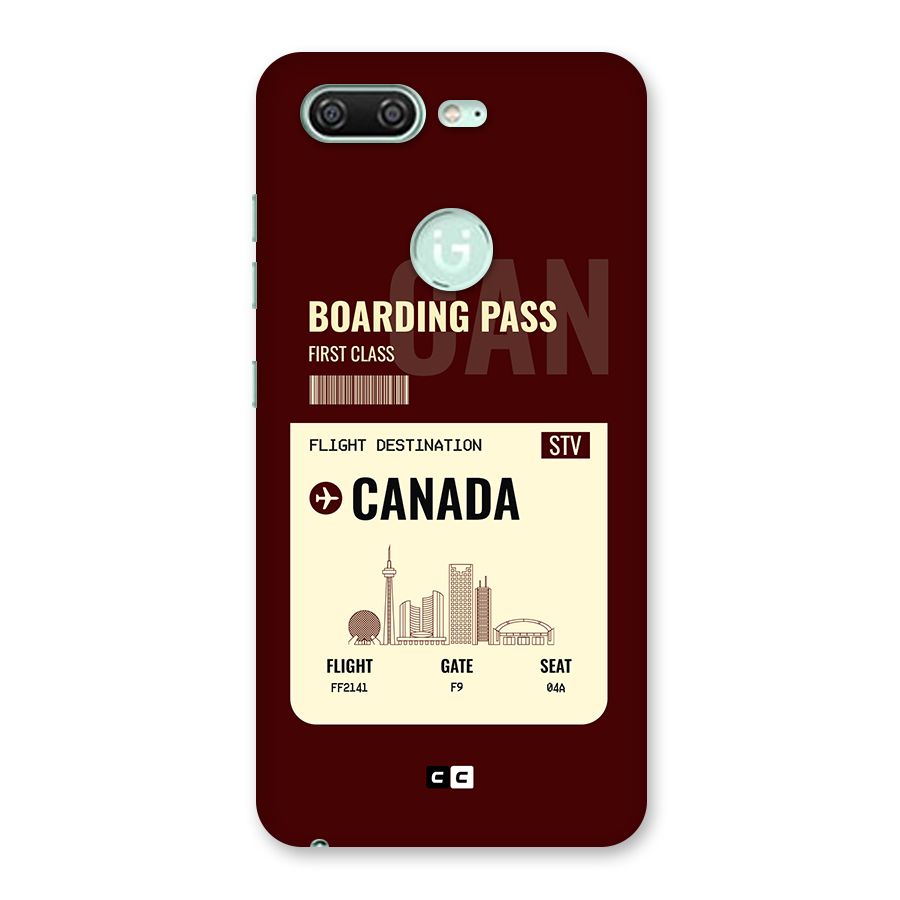 Canada Boarding Pass Back Case for Gionee S10