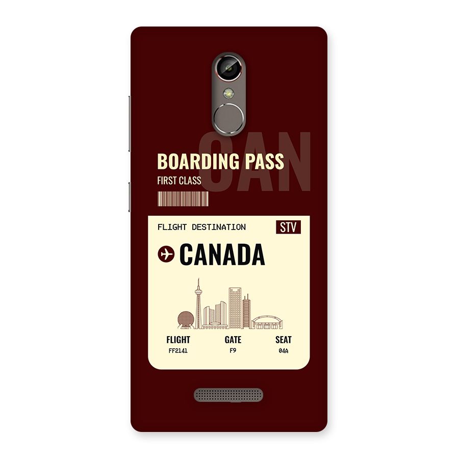 Canada Boarding Pass Back Case for Gionee S6s