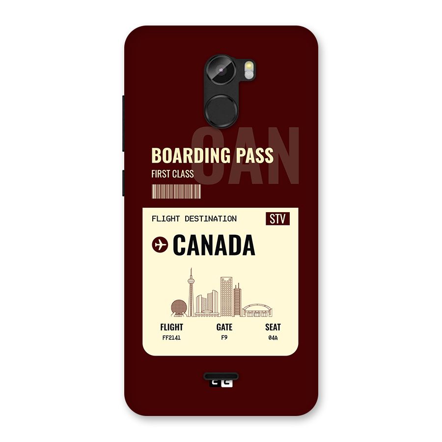 Canada Boarding Pass Back Case for Gionee X1