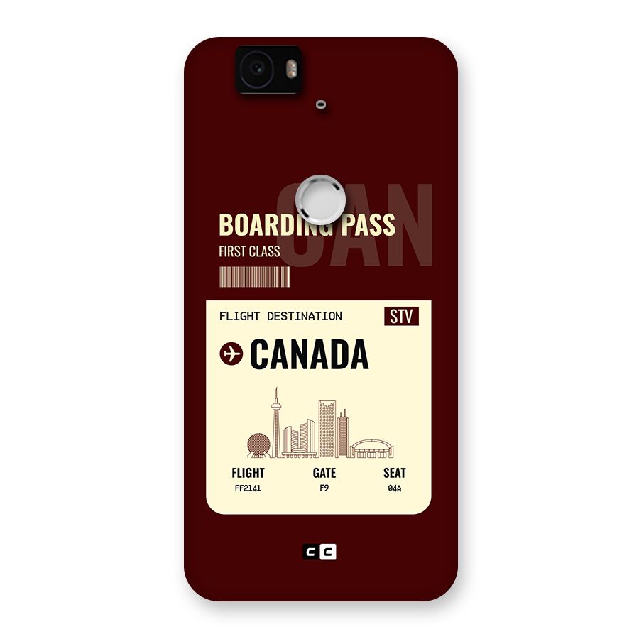 Canada Boarding Pass Back Case for Google Nexus 6P