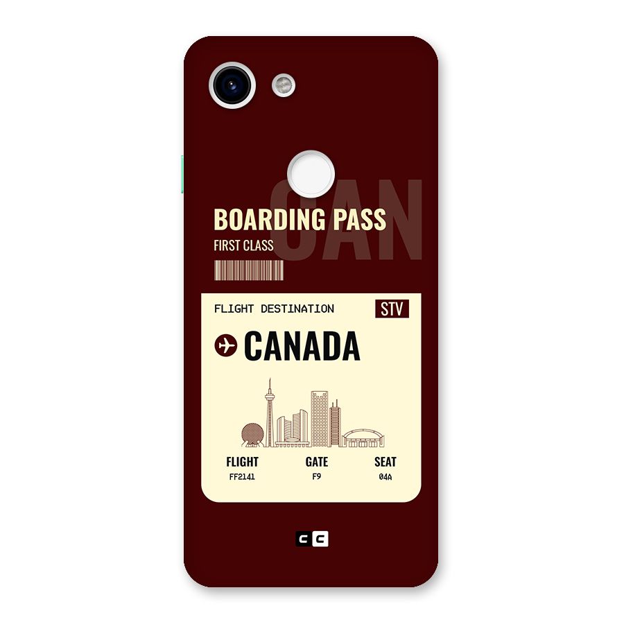 Canada Boarding Pass Back Case for Google Pixel 3