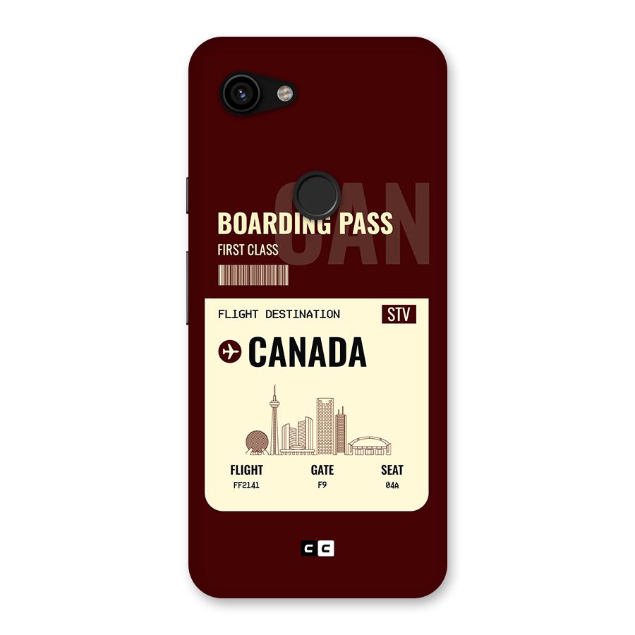 Canada Boarding Pass Back Case for Google Pixel 3a