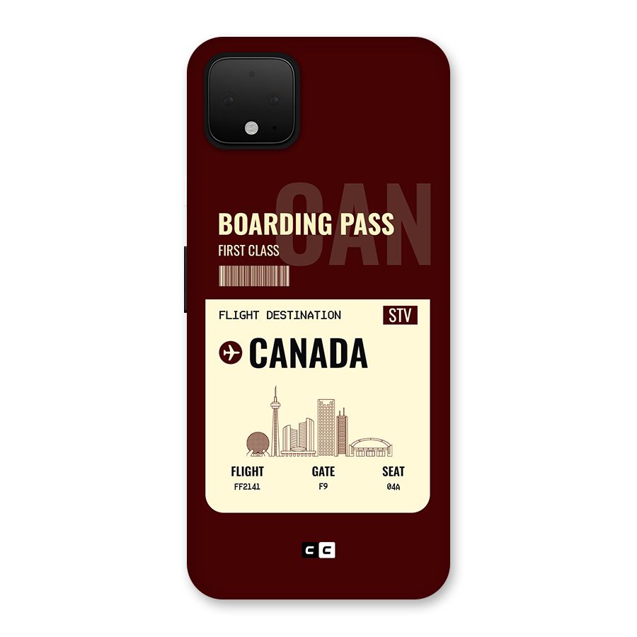 Canada Boarding Pass Back Case for Google Pixel 4 XL
