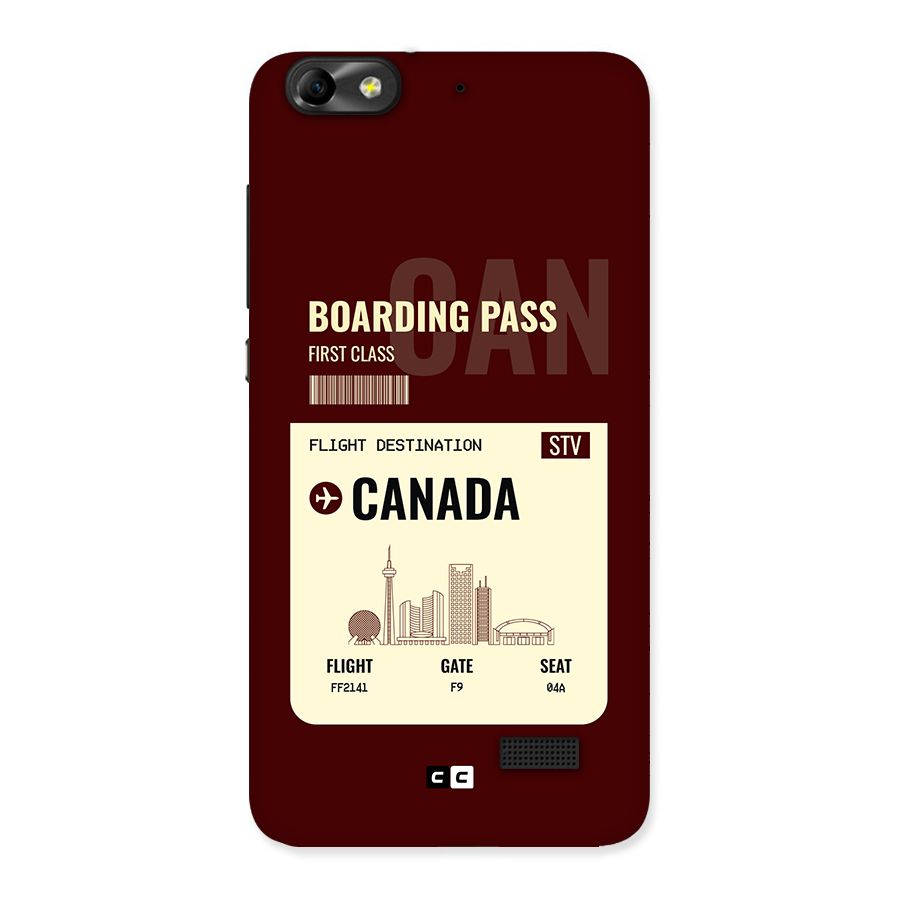 Canada Boarding Pass Back Case for Honor 4C