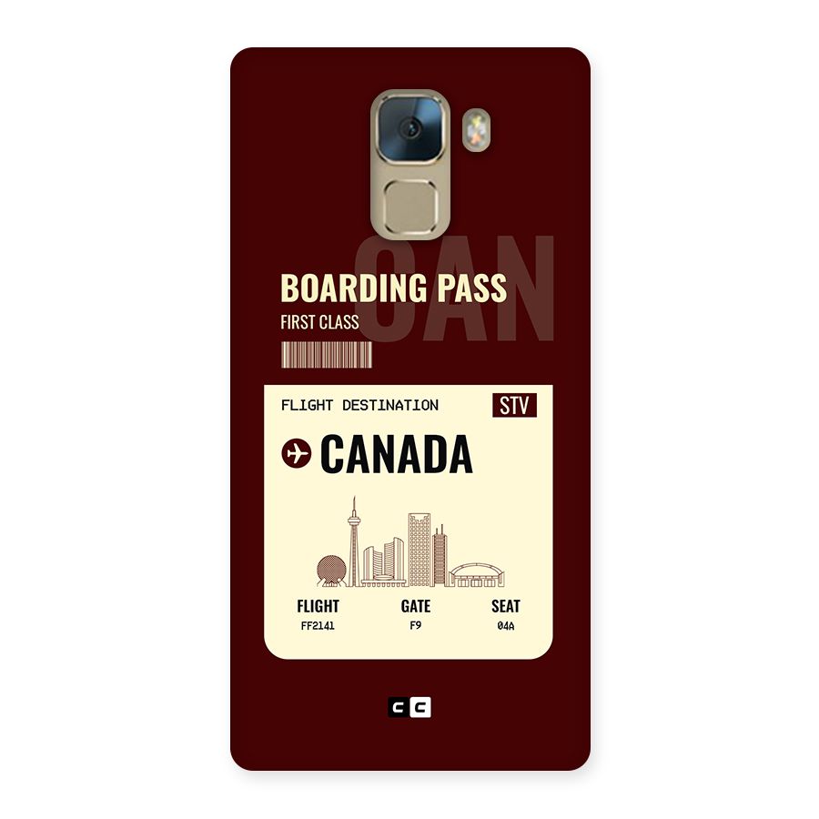 Canada Boarding Pass Back Case for Honor 7