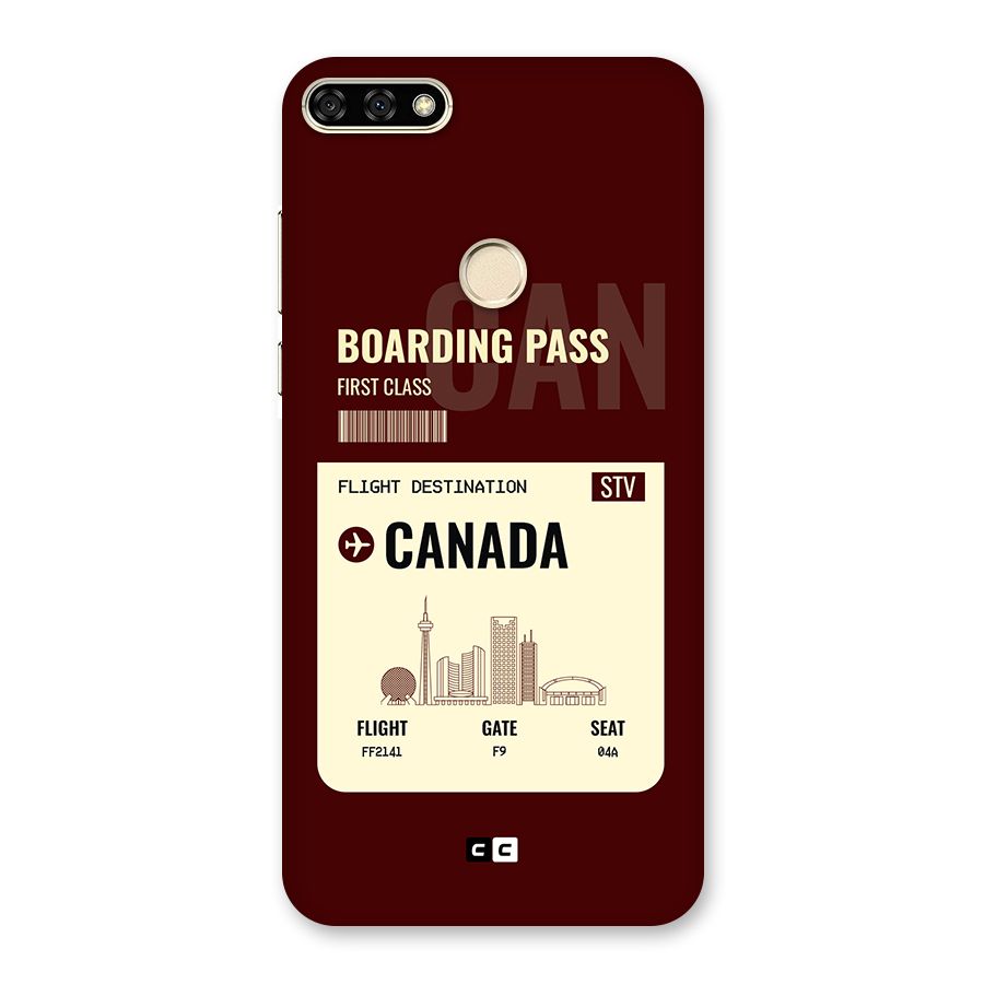 Canada Boarding Pass Back Case for Honor 7A