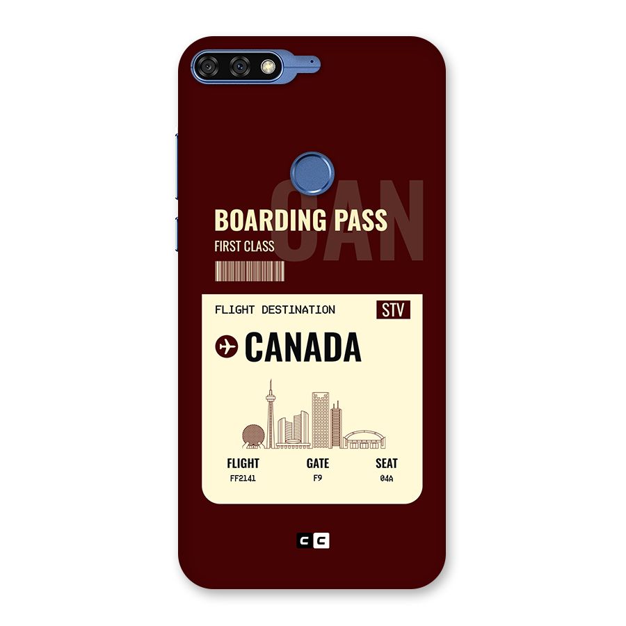 Canada Boarding Pass Back Case for Honor 7C