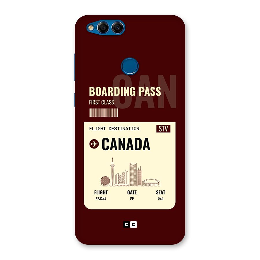 Canada Boarding Pass Back Case for Honor 7X