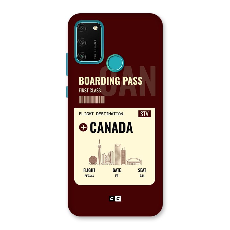 Canada Boarding Pass Back Case for Honor 9A