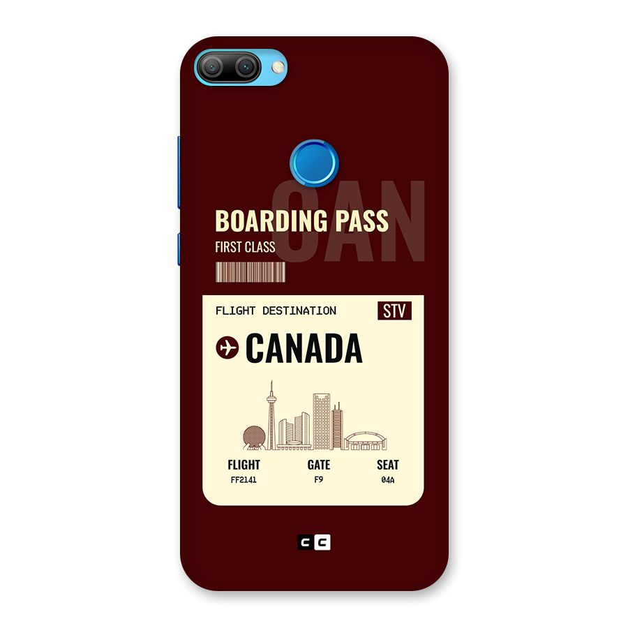 Canada Boarding Pass Back Case for Honor 9N