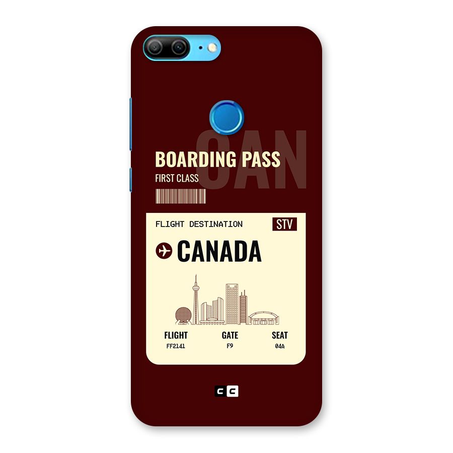 Canada Boarding Pass Back Case for Honor 9 Lite