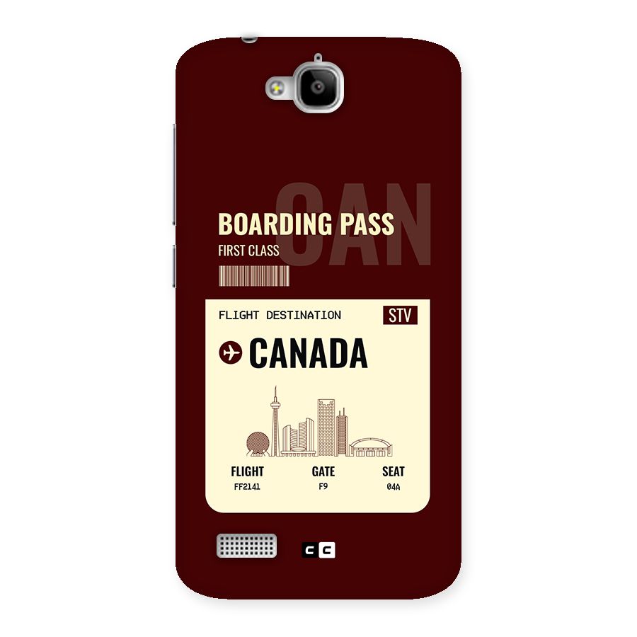 Canada Boarding Pass Back Case for Honor Holly
