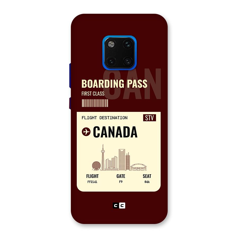Canada Boarding Pass Back Case for Huawei Mate 20 Pro