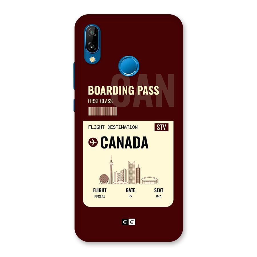 Canada Boarding Pass Back Case for Huawei P20 Lite