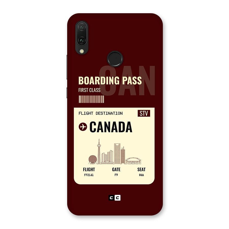 Canada Boarding Pass Back Case for Huawei Y9 (2019)