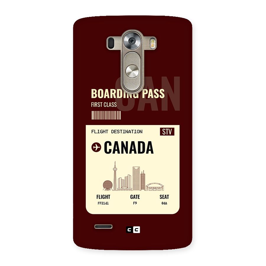 Canada Boarding Pass Back Case for LG G3