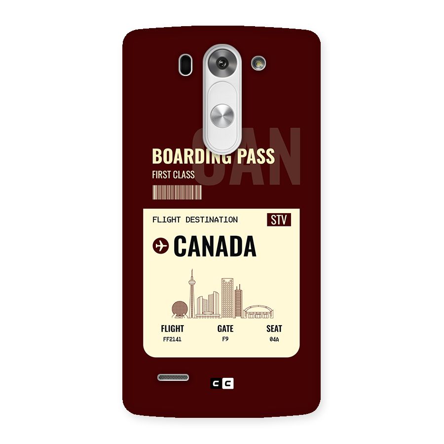 Canada Boarding Pass Back Case for LG G3 Mini