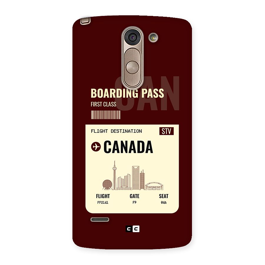 Canada Boarding Pass Back Case for LG G3 Stylus