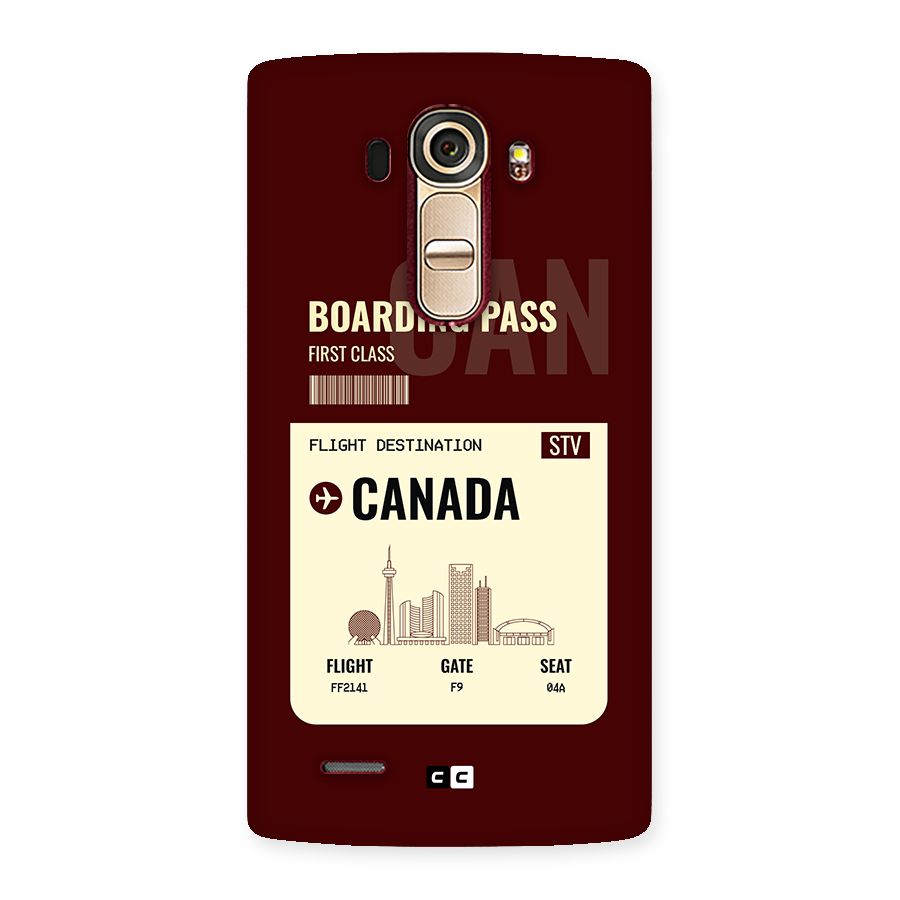 Canada Boarding Pass Back Case for LG G4