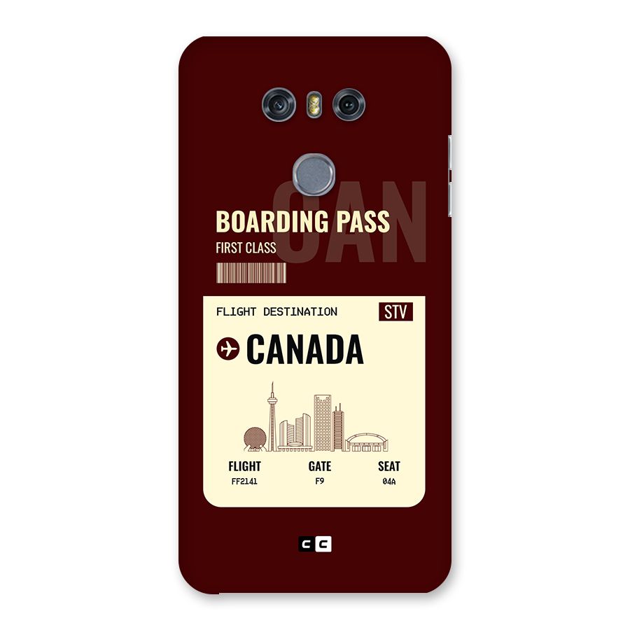 Canada Boarding Pass Back Case for LG G6