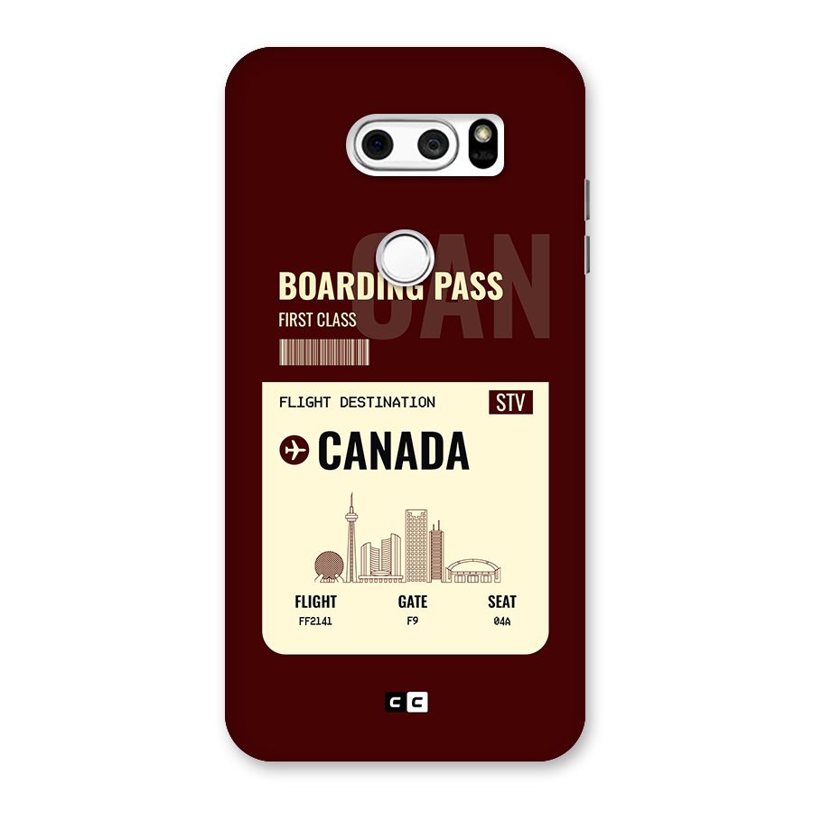 Canada Boarding Pass Back Case for LG V30