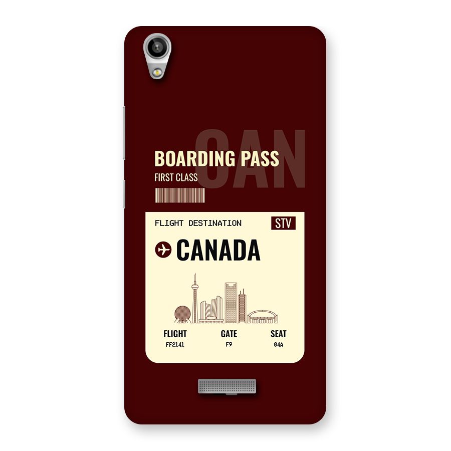 Canada Boarding Pass Back Case for Lava Pixel V1