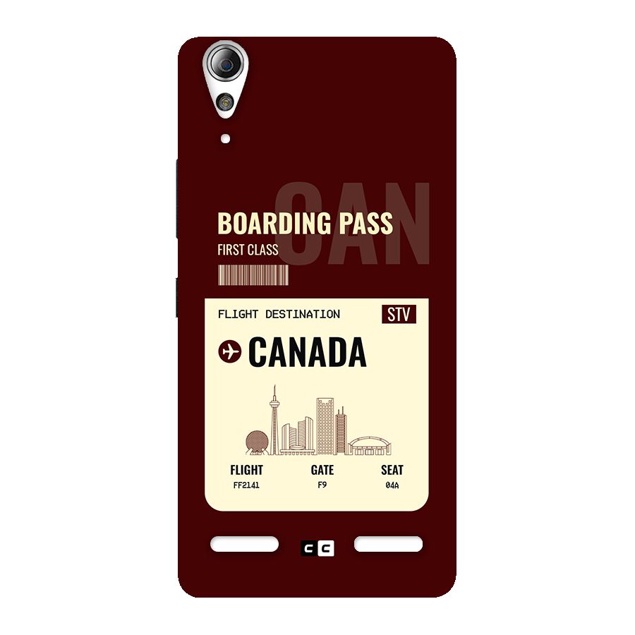 Canada Boarding Pass Back Case for Lenovo A6000 Plus