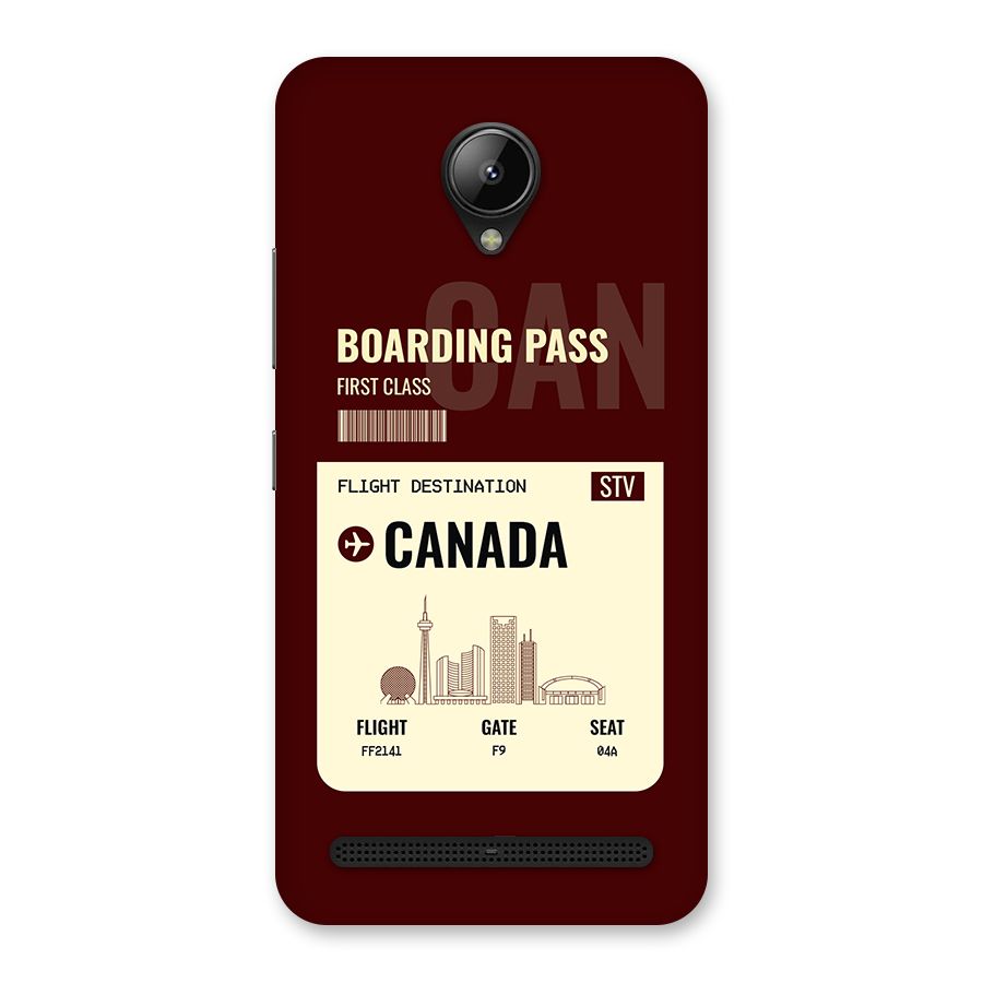 Canada Boarding Pass Back Case for Lenovo C2