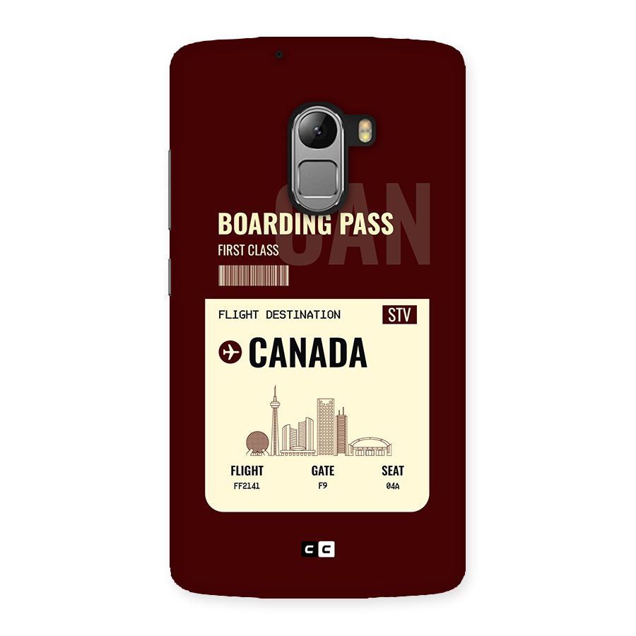 Canada Boarding Pass Back Case for Lenovo K4 Note
