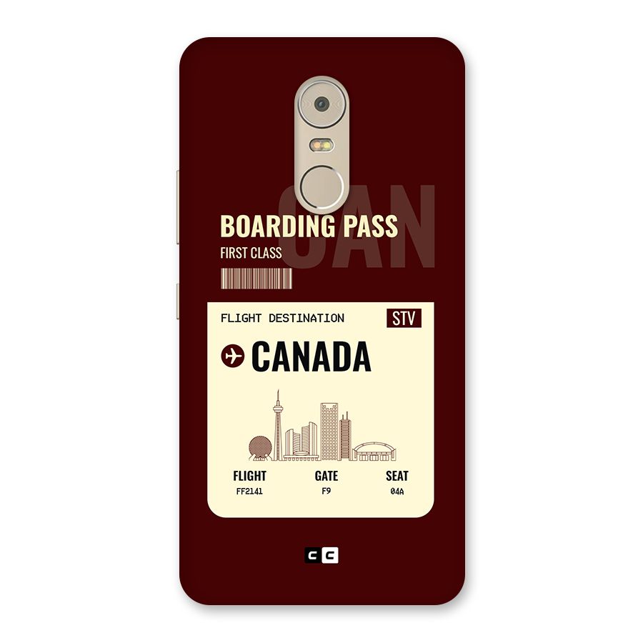 Canada Boarding Pass Back Case for Lenovo K6 Note