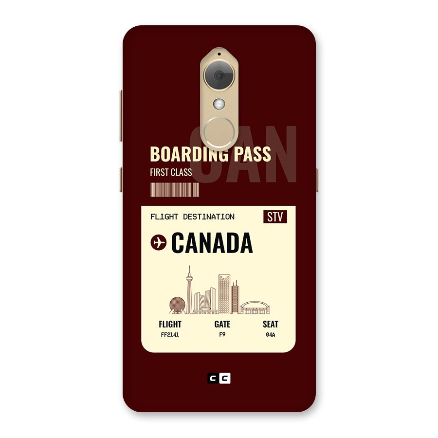 Canada Boarding Pass Back Case for Lenovo K8