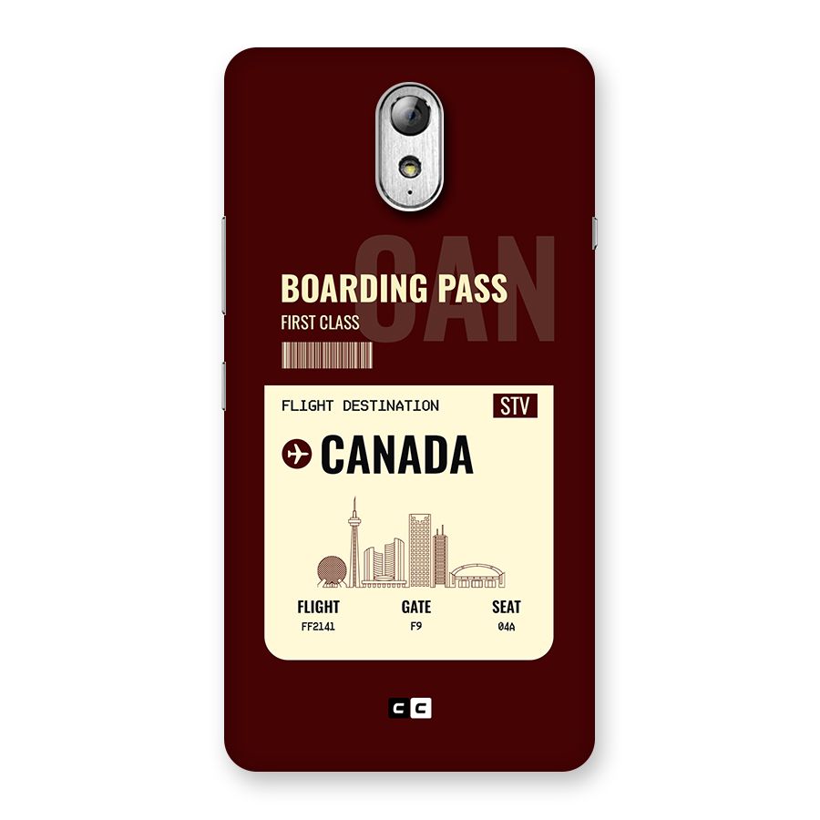 Canada Boarding Pass Back Case for Lenovo Vibe P1M
