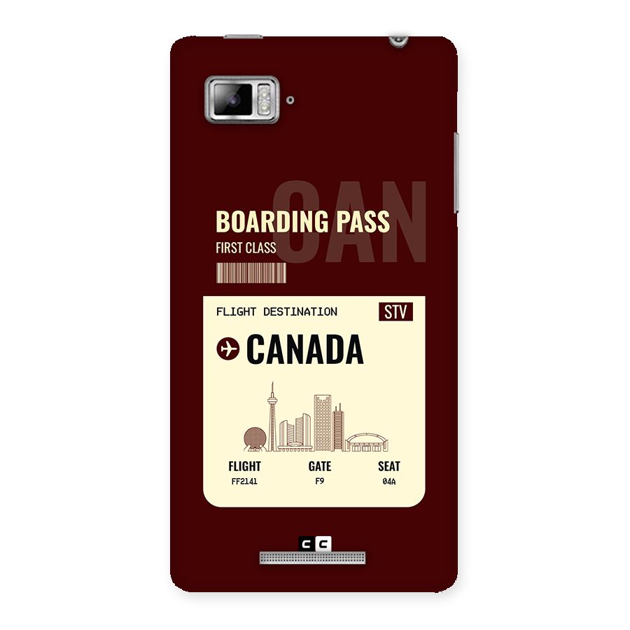 Canada Boarding Pass Back Case for Lenovo Vibe Z K910
