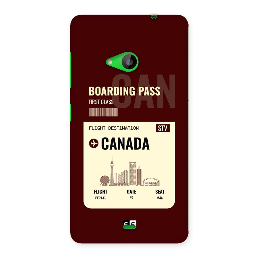 Canada Boarding Pass Back Case for Lumia 535
