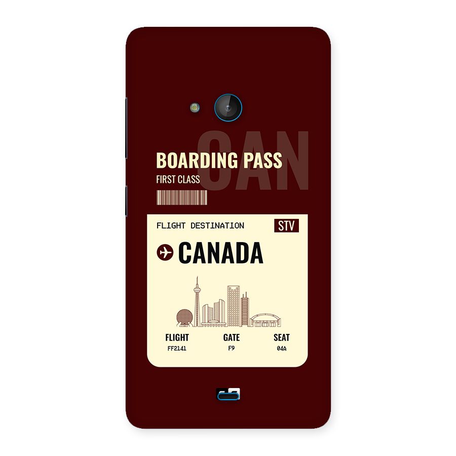 Canada Boarding Pass Back Case for Lumia 540